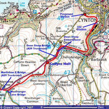 OS map of Lynton