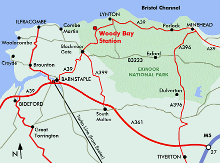 Map to Woody Bay