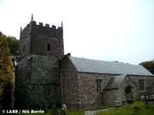 St Petrock's Church above the trackbed at Churchtown