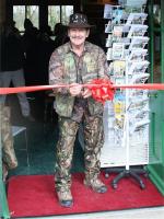 Johnny Kingdom opening Woody bay Station's new tea rooms 