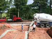 Statfold passes with a train