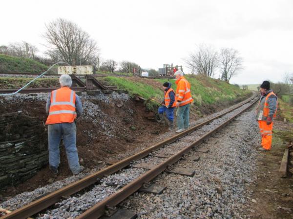 Headshunt retaining wall, in need of repair, 23rd January 2014