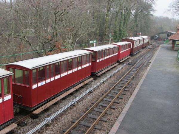Coaches on the down platform road, 30th January 2014