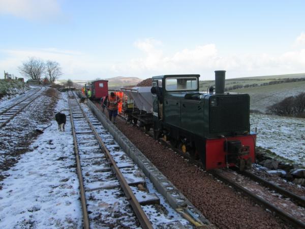 Ballasting along the new wall, 13th February 2014
